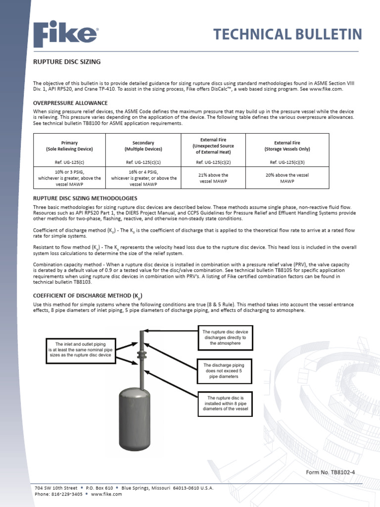 Rupture Disc Sizing Guidelines | PDF | Chemistry | Transparent Materials