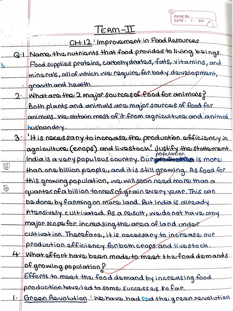9th Improvement in Food Restaurant Resources Hand Written Notes Qa | PDF