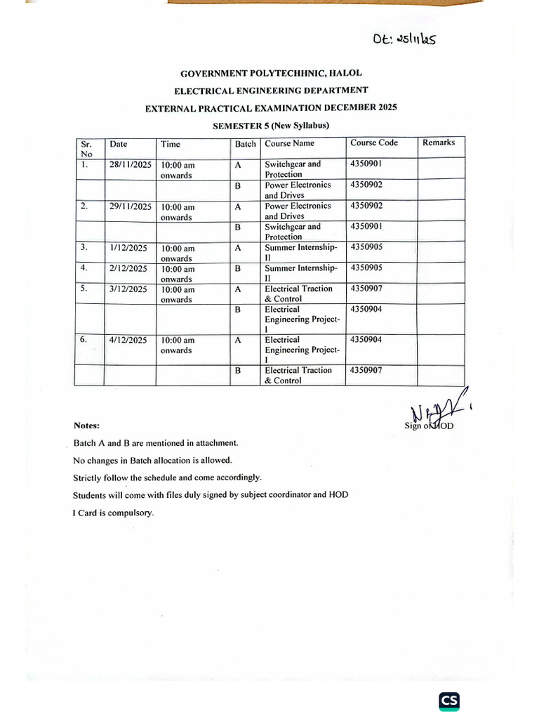 External Viva Schedule For Term 251 | PDF