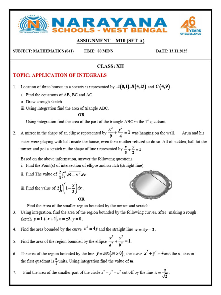 M10_XII_SET A | PDF | Area | Mathematics