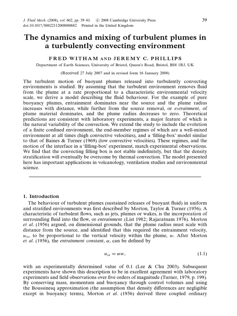 Turbulent Plume Dynamics in Convection | PDF | Convection | Turbulence