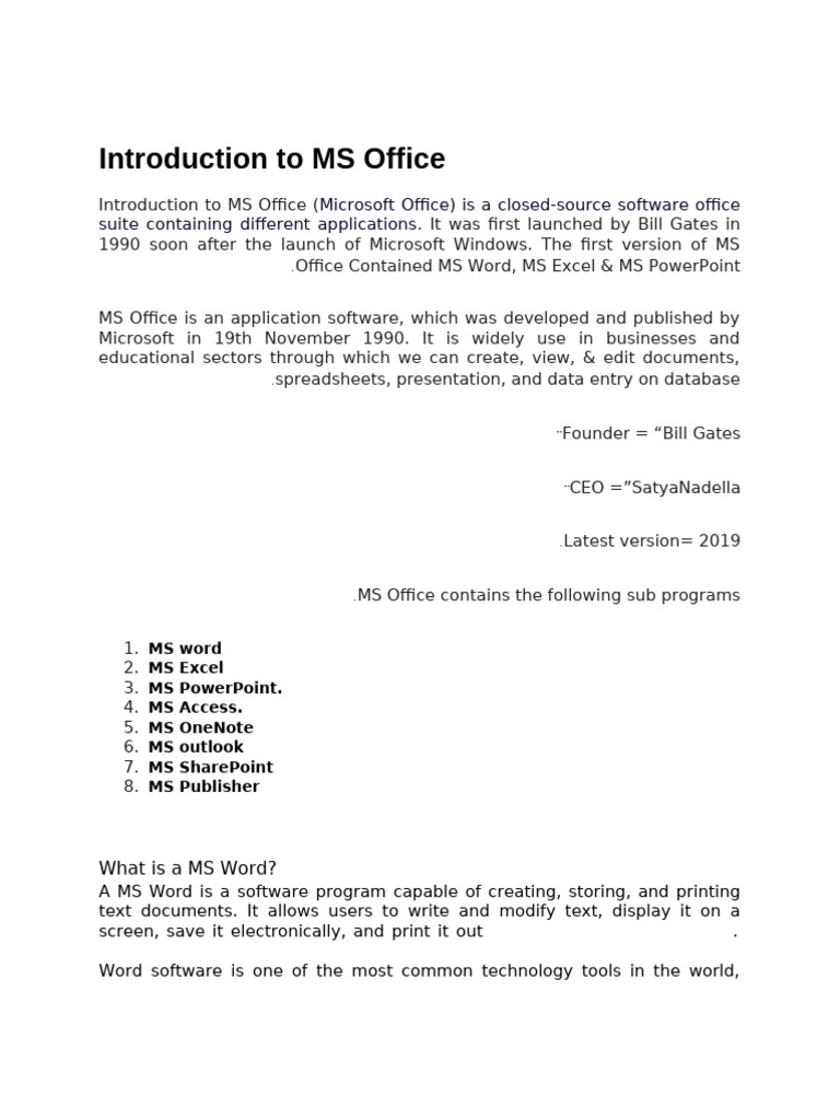 MS Office | PDF | Microsoft Excel | Microsoft Office