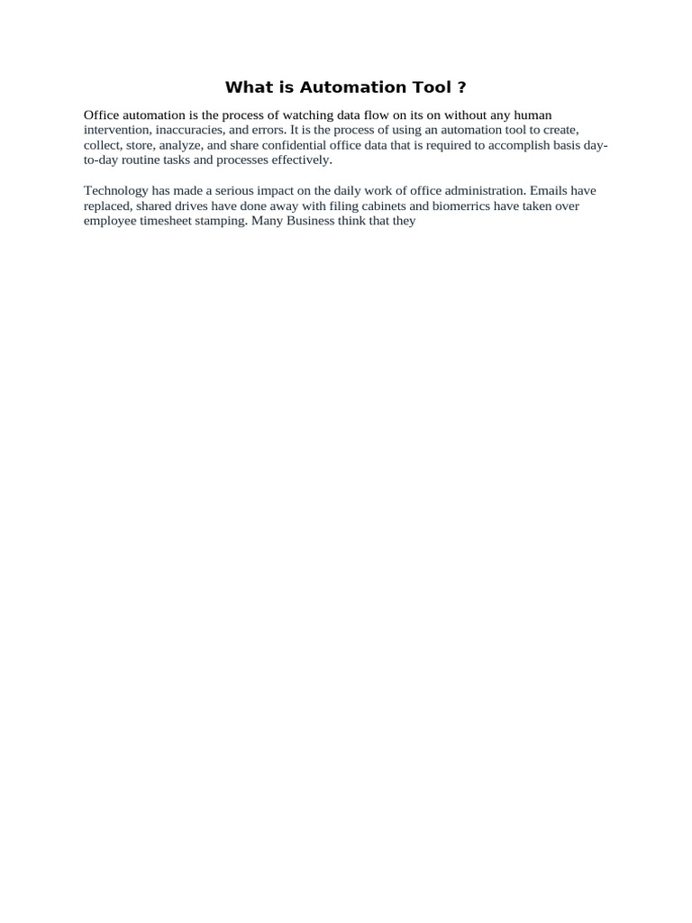 Understanding Office Automation Tools | PDF