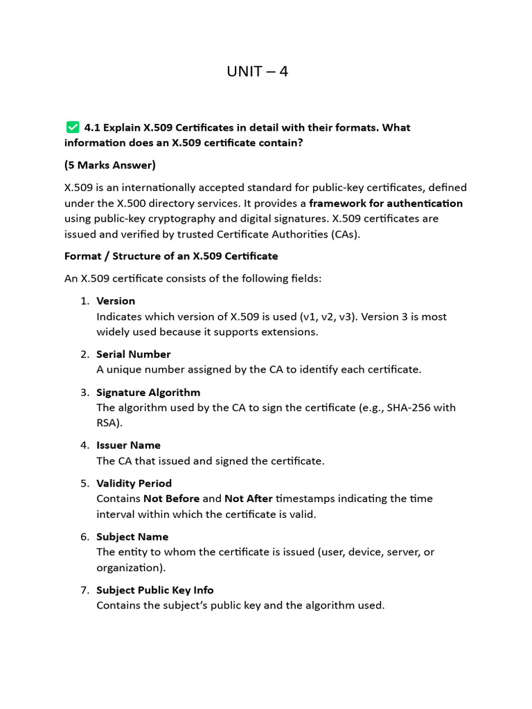 X.509 Certificates and Key Distribution Explained | PDF | Public Key ...