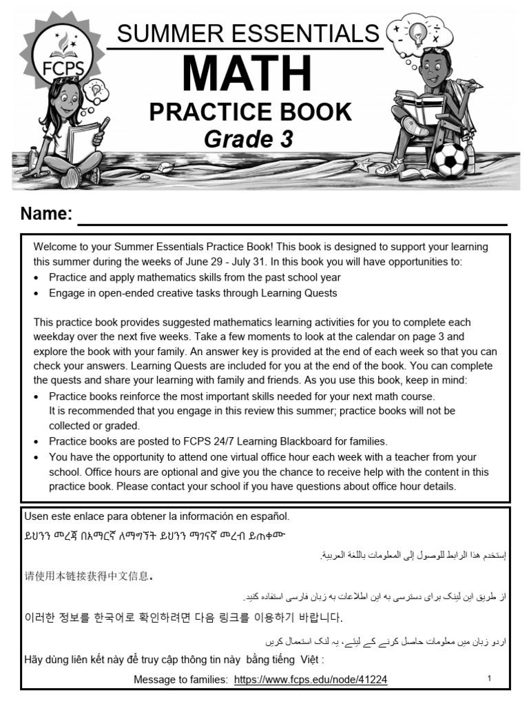 Grade 3 Summer Math Practice Book | PDF | Multiplication | Rounding