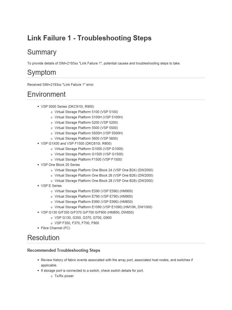 Link Failure 1 - Troubleshooting Steps | PDF | Computer Science ...