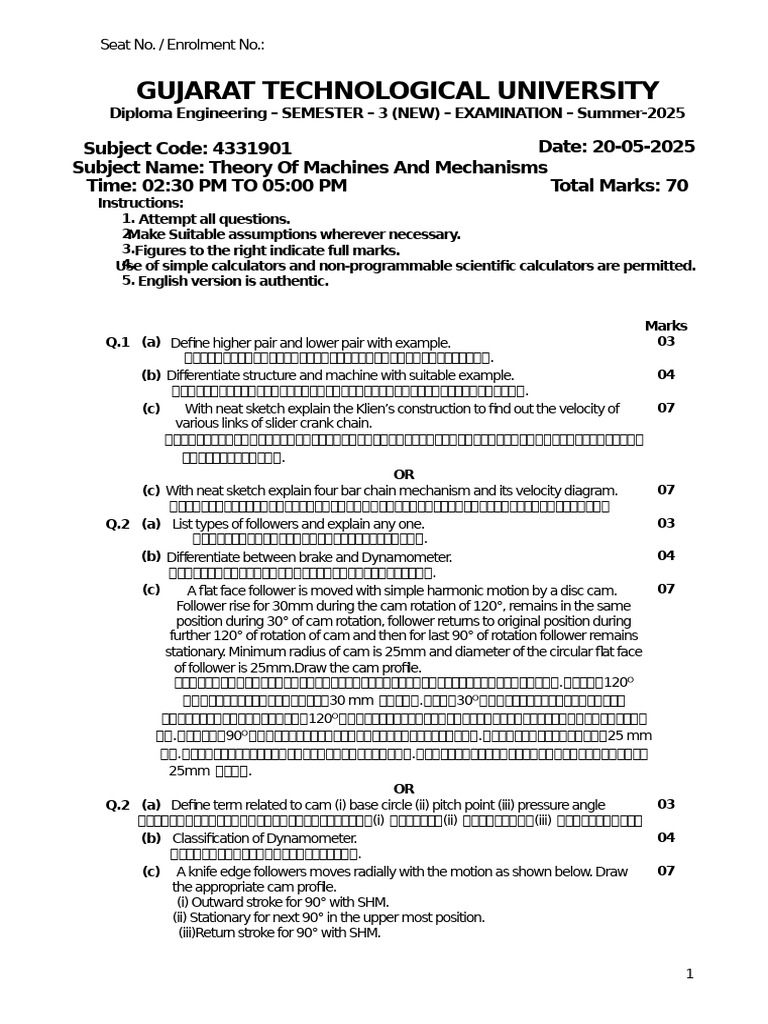 Gujarat Technological University | PDF