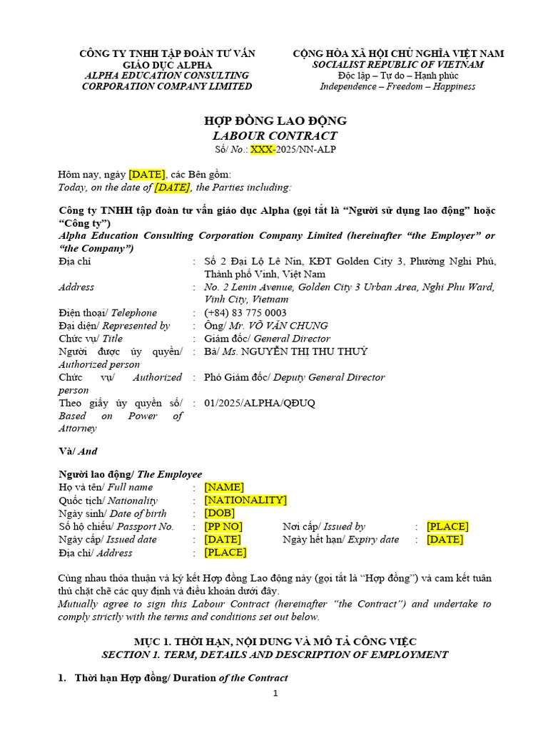 Expat - Contract Template | PDF