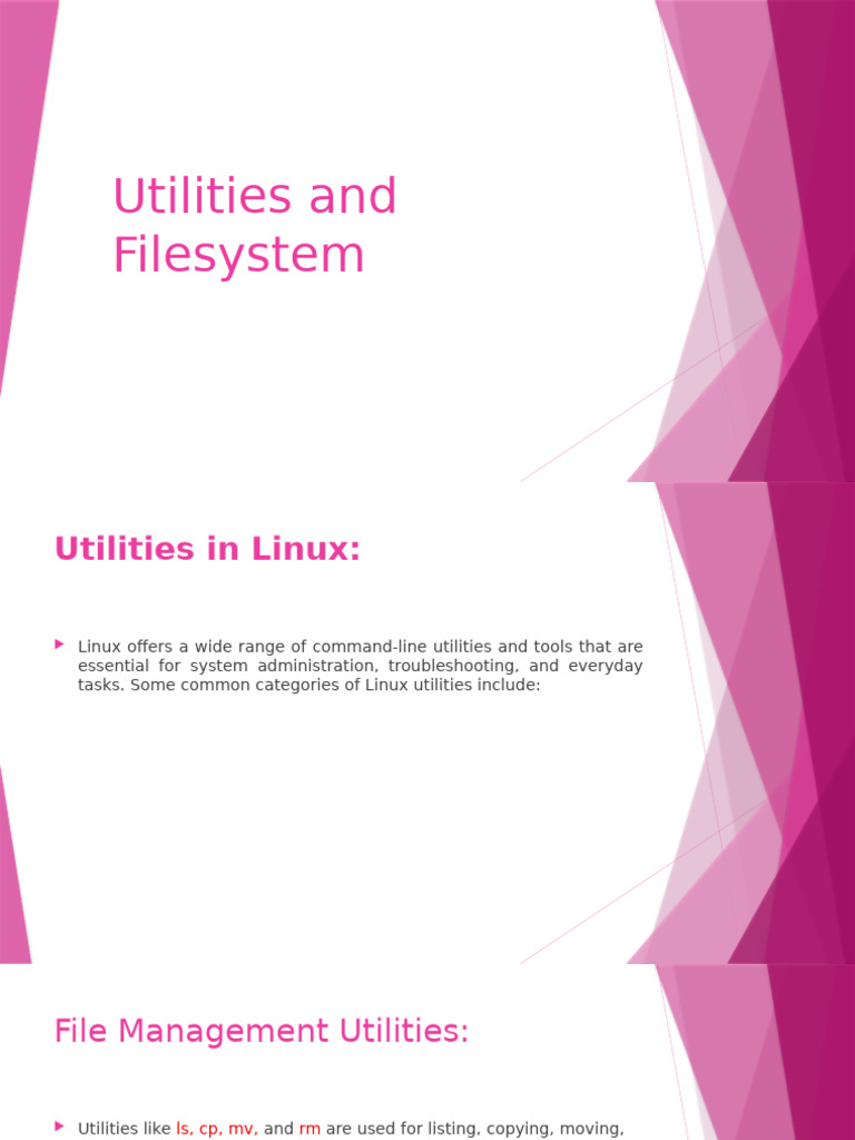 Essential Linux Utilities and Filesystems | PDF | File System ...