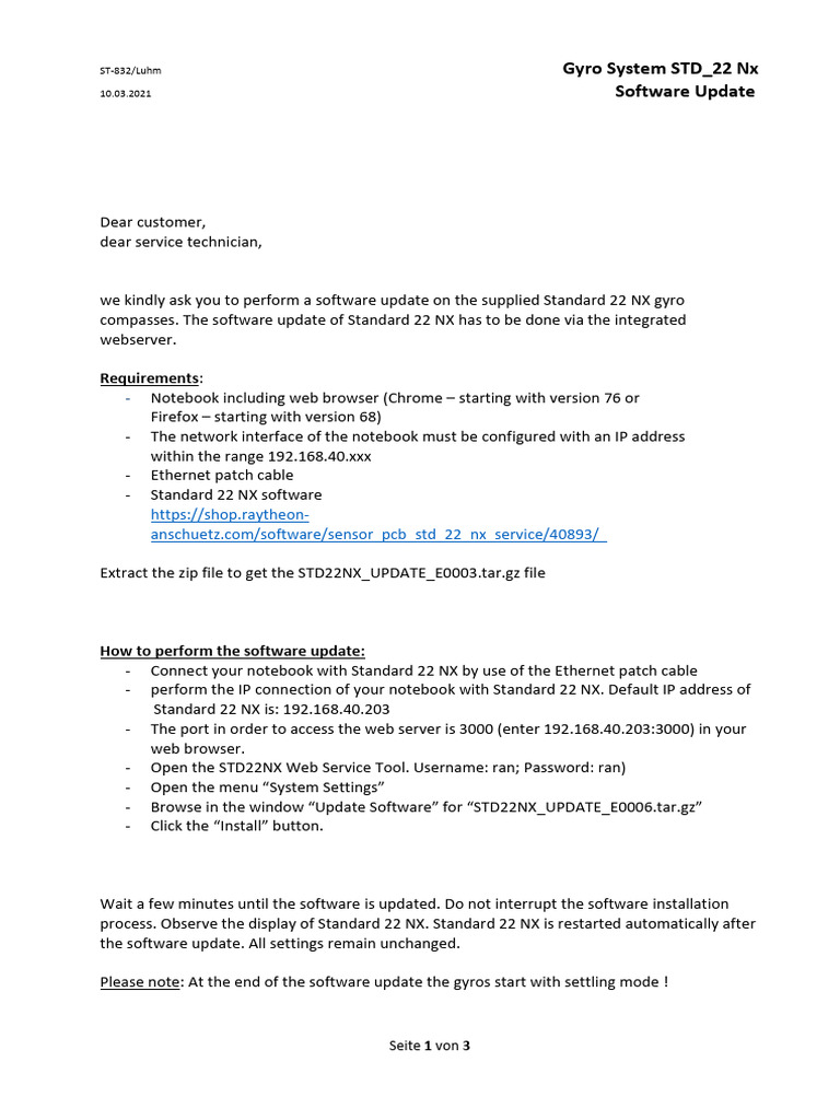 Standard 22 NX Gyro Software Update Guide | PDF | World Wide Web ...