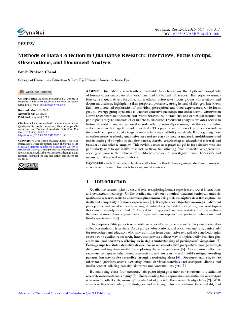 Qualitative Research Data Collection Methods | PDF | Focus Group ...