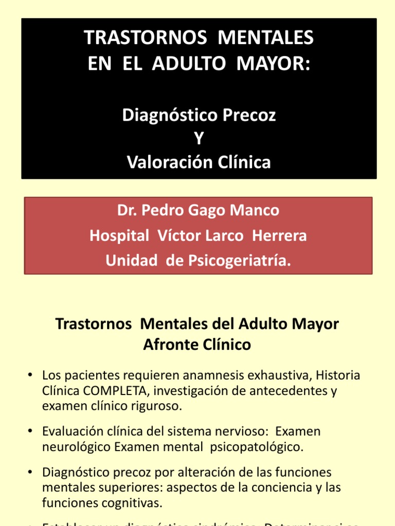 Trastornos Mentales en Adultos Mayores | PDF | Depresión (estado de ...