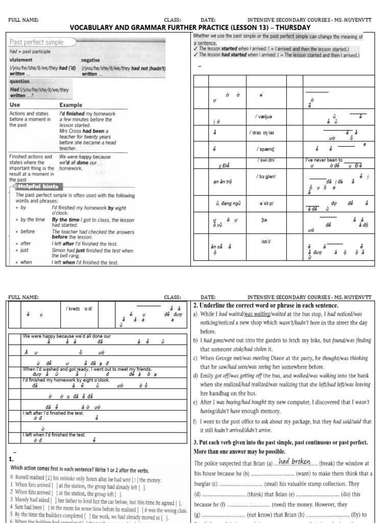 23a - Thursday - l13 - Further Practice - U5 - P1-Edited | PDF