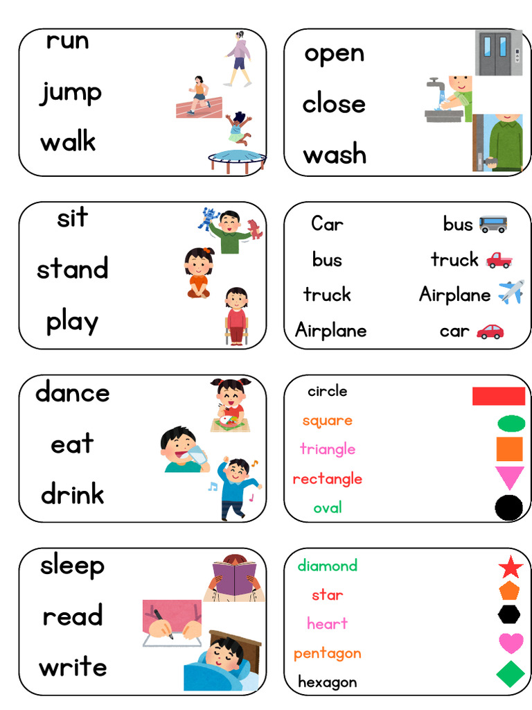 Shapes and Actions List | PDF