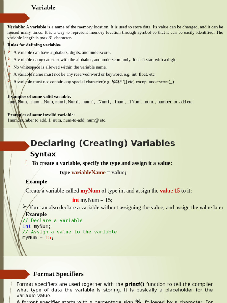 C Programming Variables and Data Types | PDF | Data Type | Integer ...