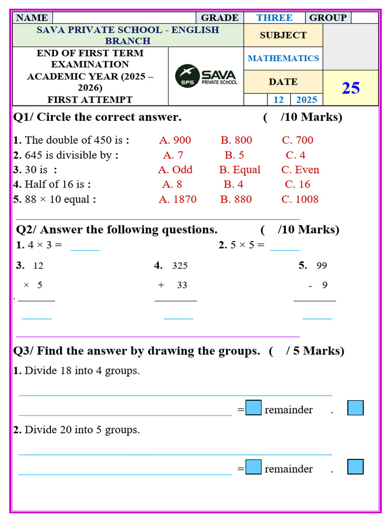 Mathematics 3 Exam | PDF