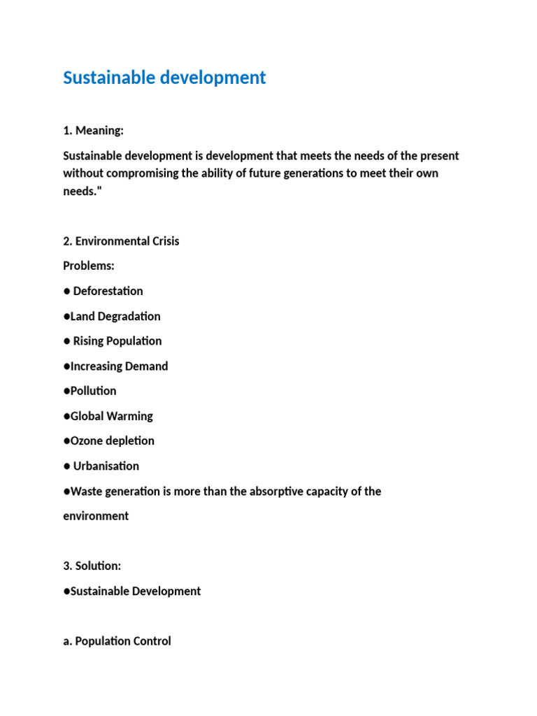 Sustainable Development | PDF