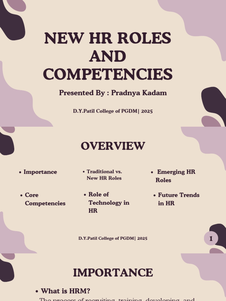 New HR Roles and Competencies 1748734259 | PDF | Human Resource ...