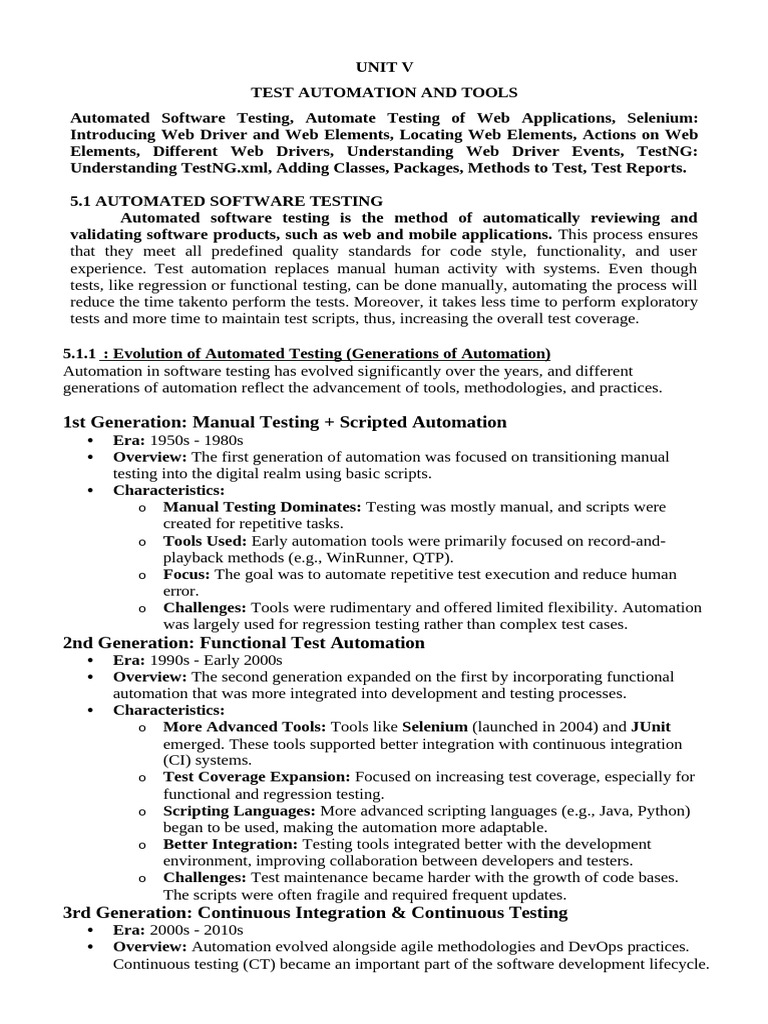 Test Automation Tools and Techniques | PDF | Selenium (Software ...