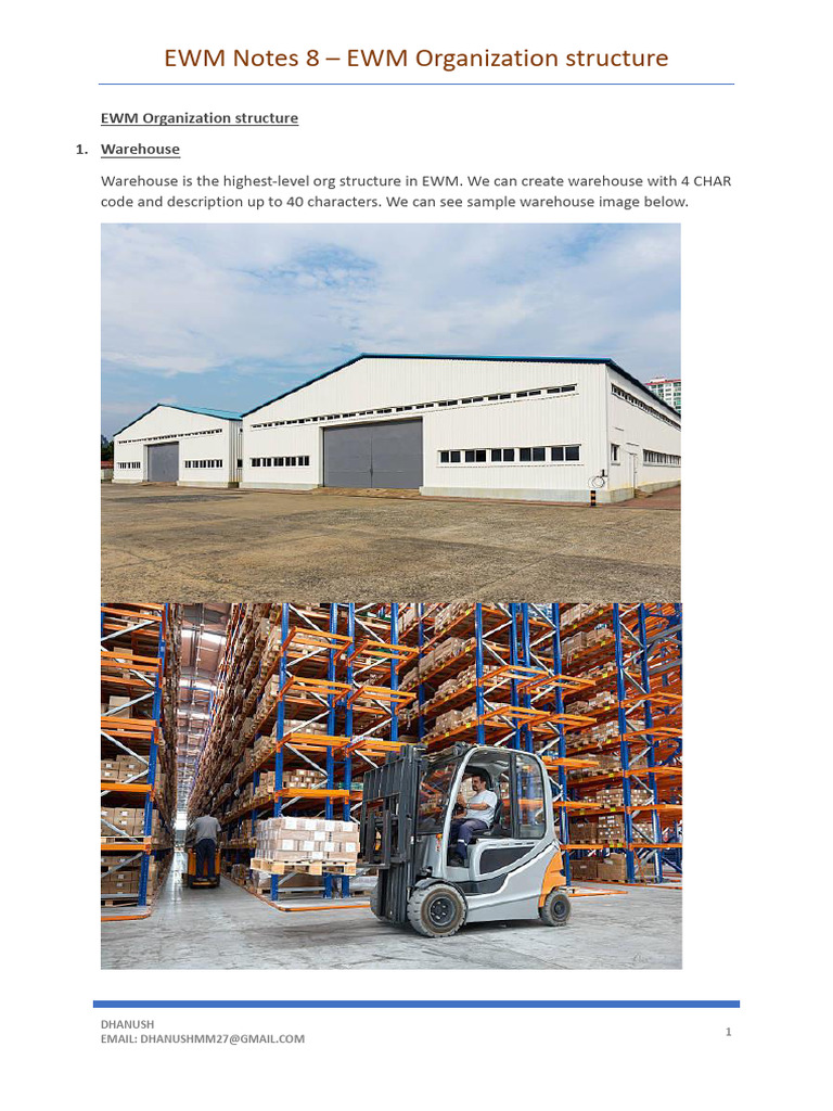 EWM Organization Structure Overview | PDF | Warehouse | Goods