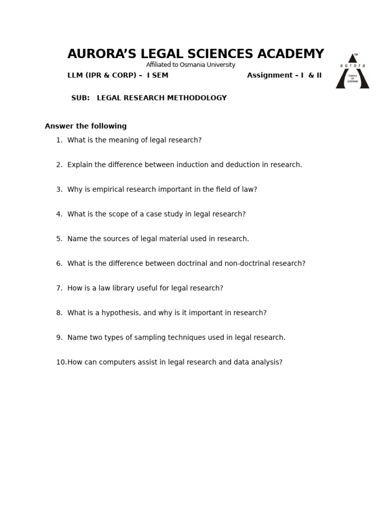 Legal Research Methodology | PDF