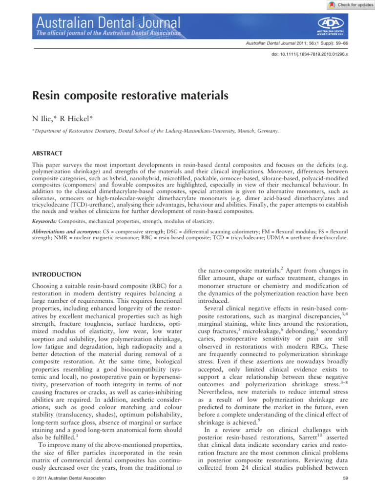 Advances in Resin Composite Materials | PDF | Dental Composite ...