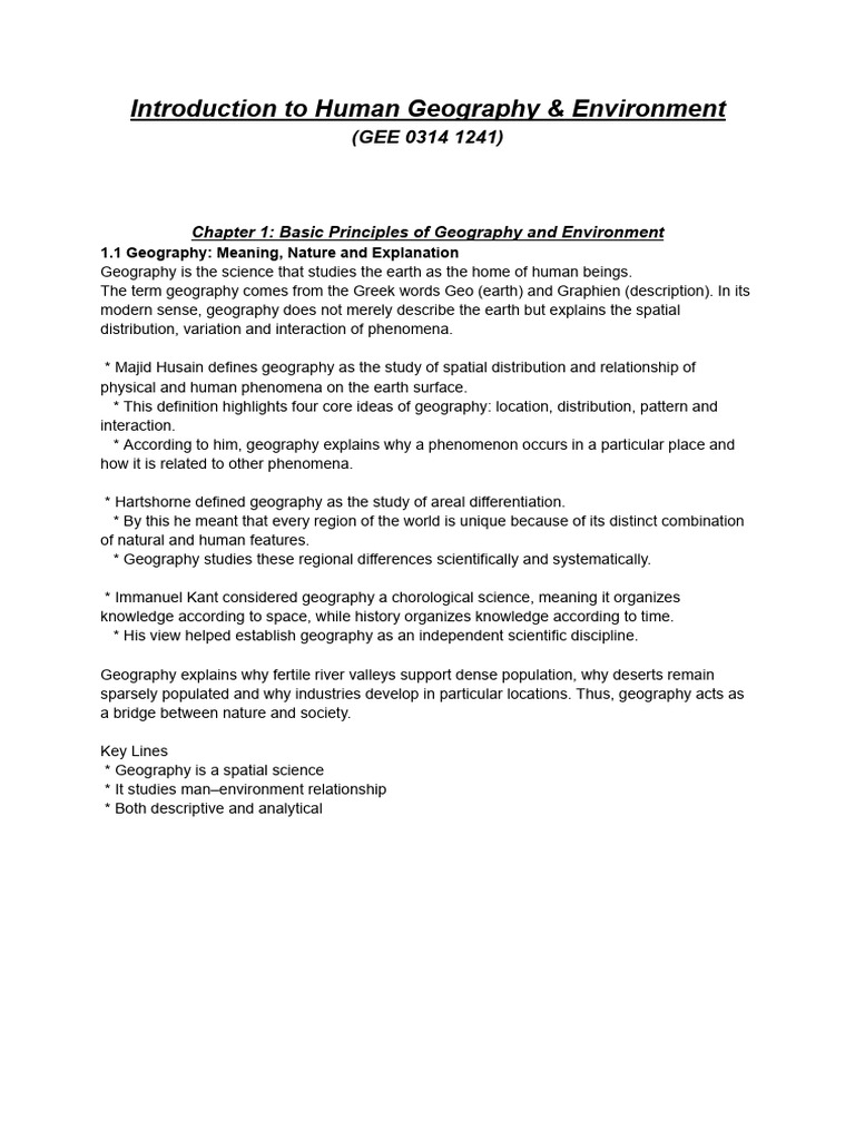 Human Geography | PDF | Geography | Science