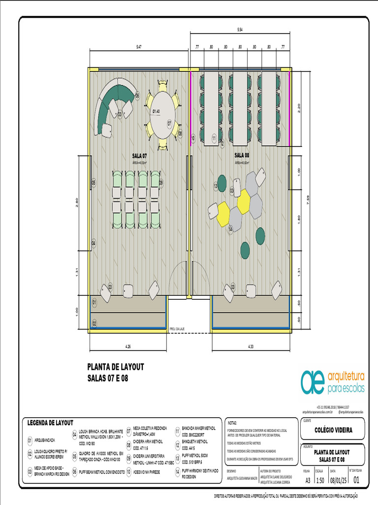Planta de layout das Salas - Colégio Videira - 08.01.25 | PDF