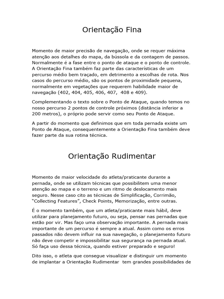 Técnicas de Orientação Fina e Rudimentar | PDF