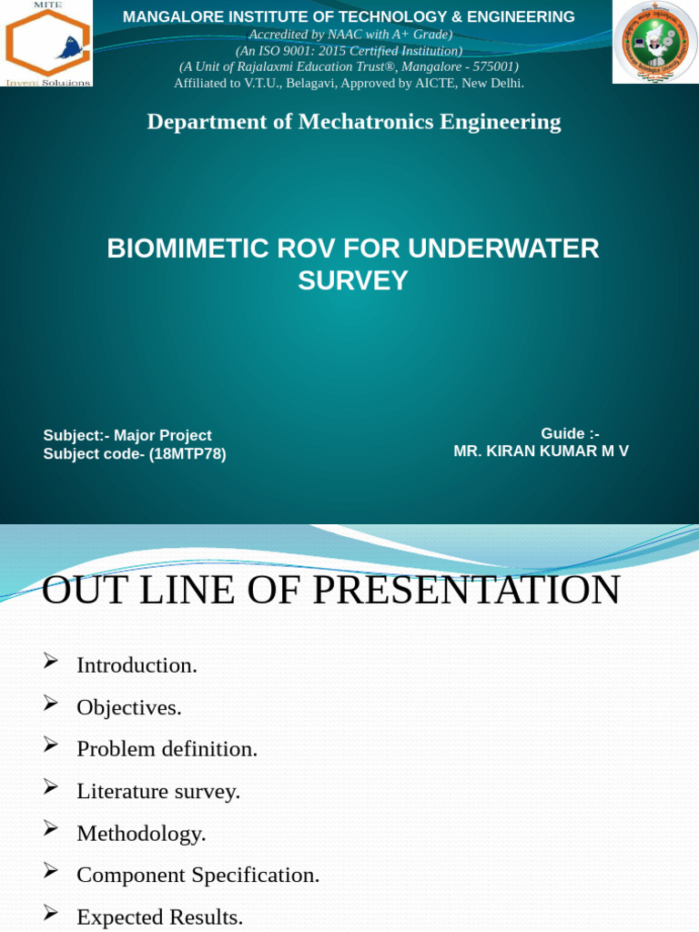 Biomimetic ROV for Underwater Survey | PDF | Water | Fish