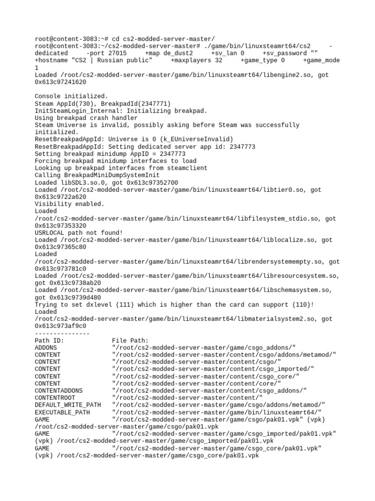CS2 Modded Server Setup Guide | PDF | Command Line Interface | Computing