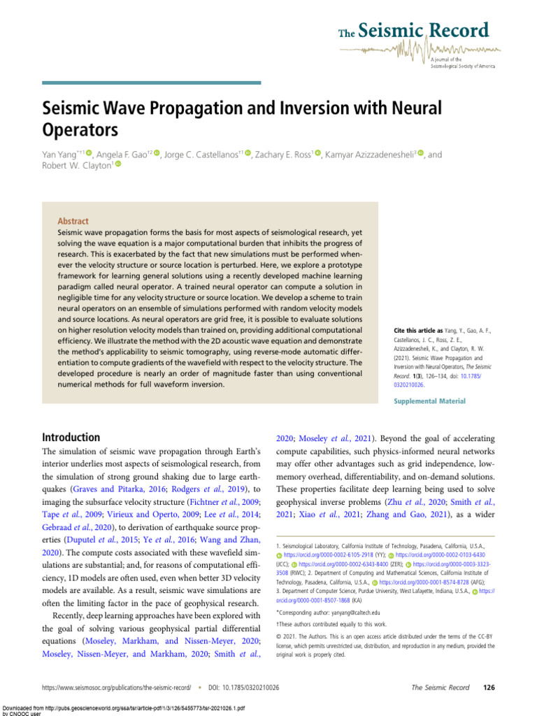Neural Operators for Seismic Inversion | PDF | Inverse Problem | Seismology