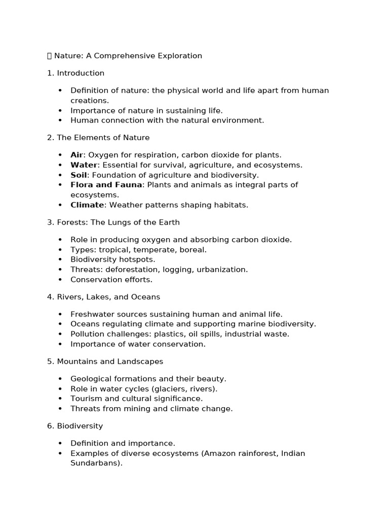 Exploring Nature: Elements and Conservation | PDF | Nature | Biodiversity