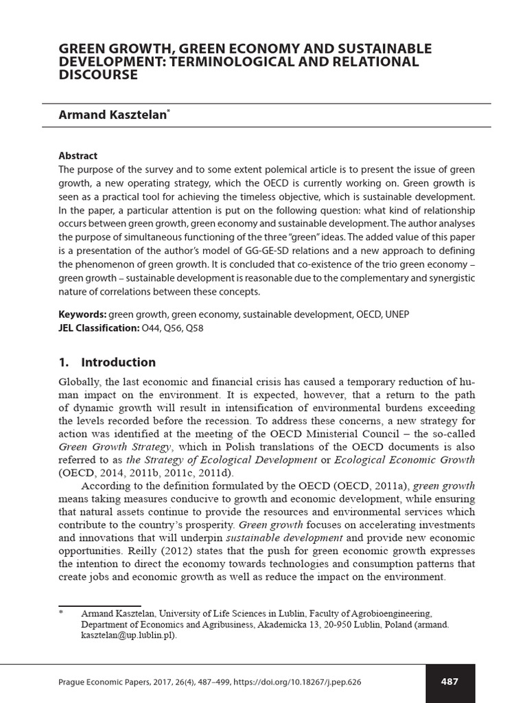 Green Growth and Sustainable Development | PDF | Green Growth ...