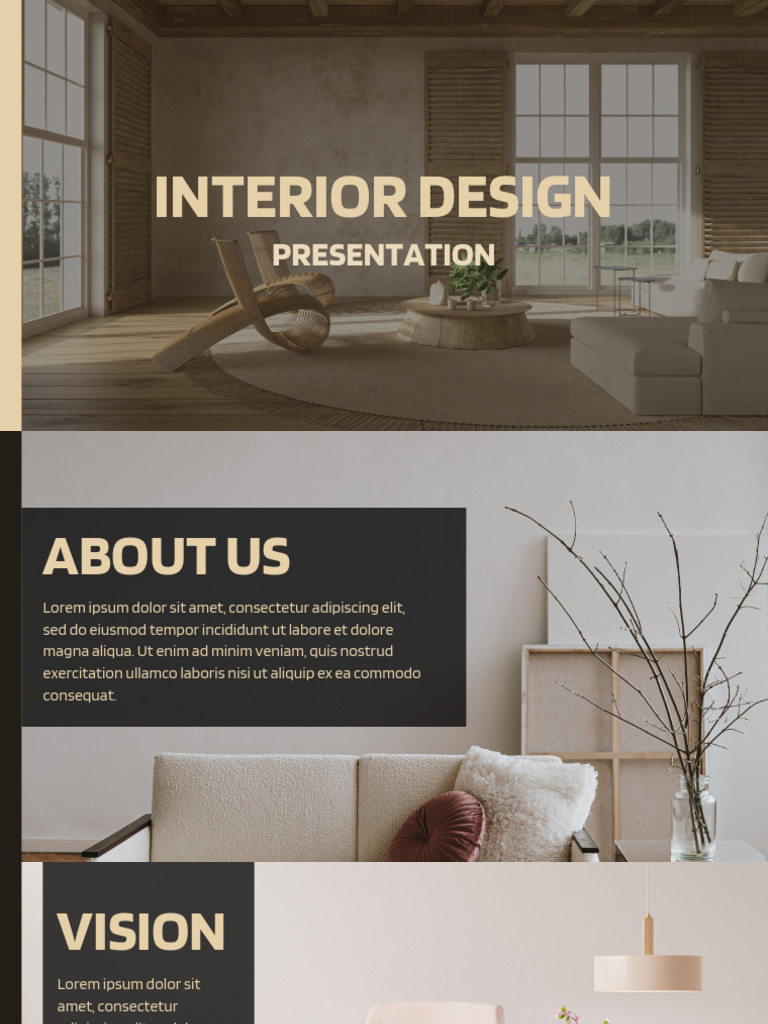 Cream and Brown Interior Design Presentation | PDF