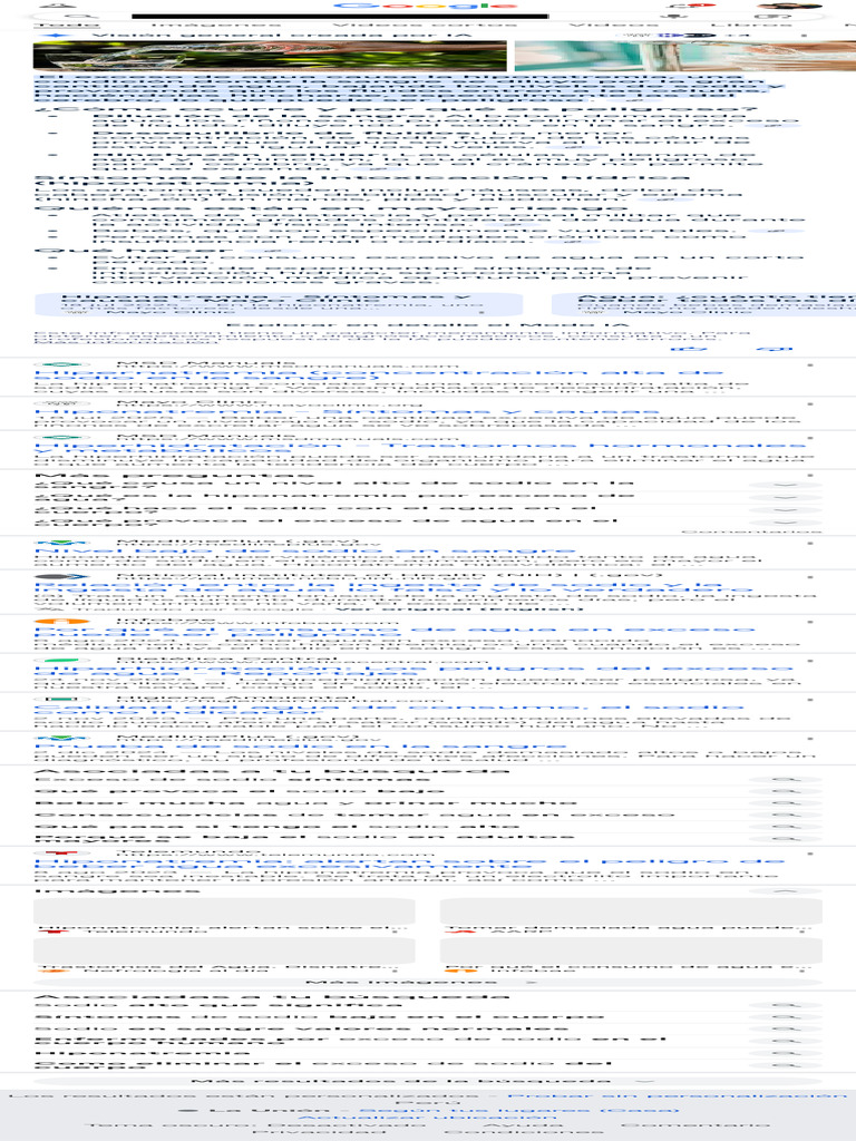 Exceso de Agua y Niveles de Sodio - Buscar Con Google | PDF | Sodio | Agua