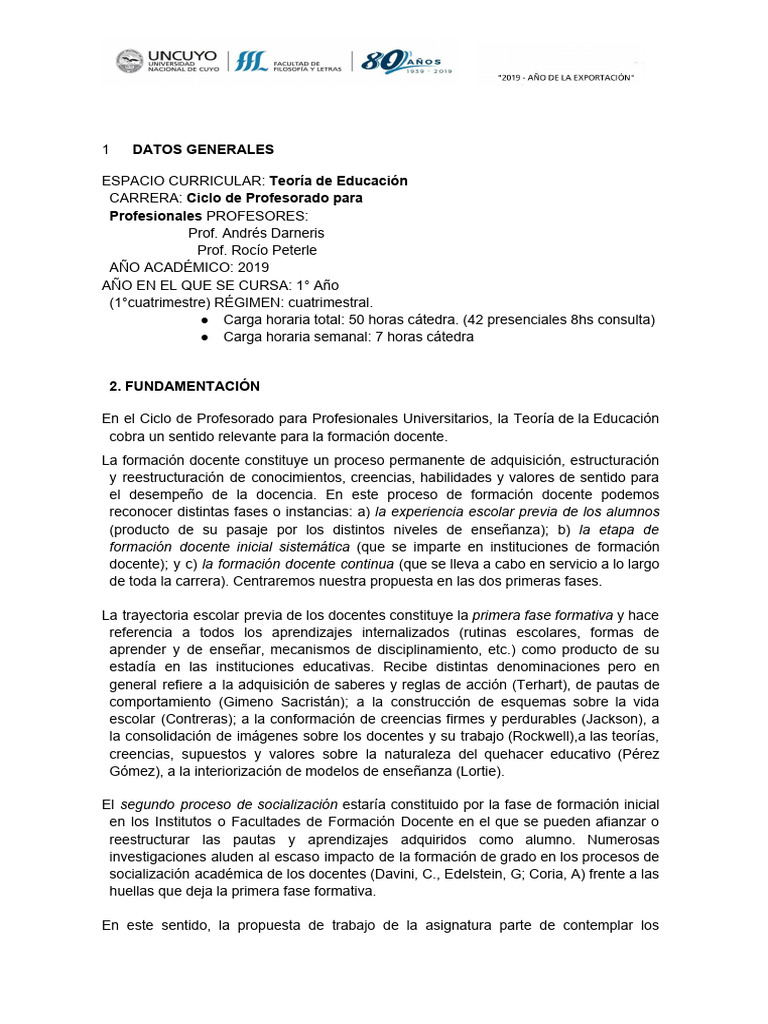Teoría de la Educación en Formación Docente | PDF | Evaluación | Maestros