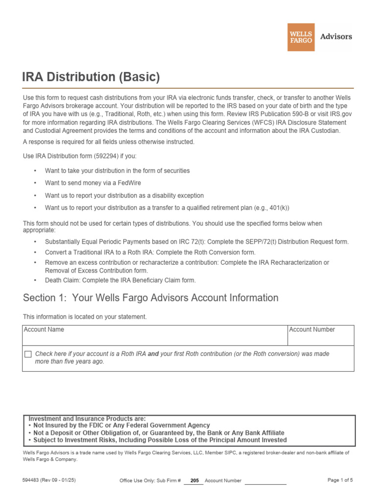 IRA Distribution Request Form Guide | PDF | Individual Retirement ...