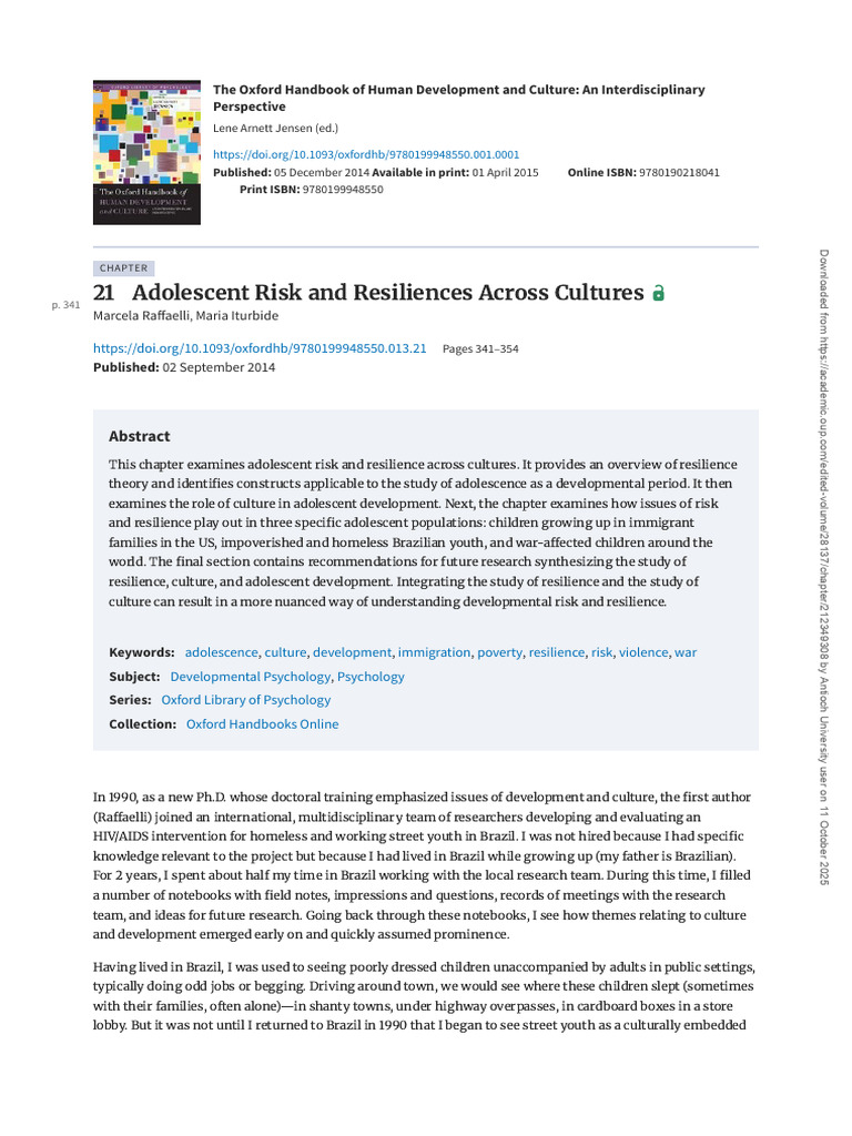 Adolescent Risk and Resiliences | PDF | Psychological Resilience ...