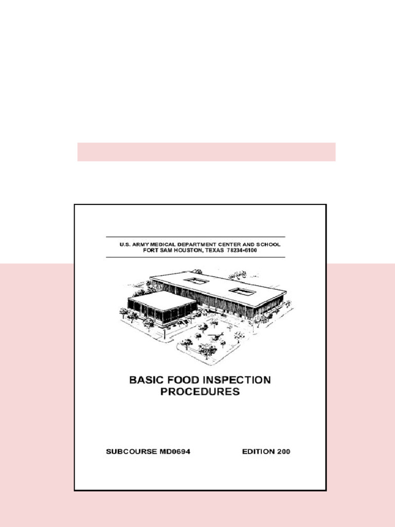Basic Food Inspection Procedures MD0694 200th Edition Us Army Medical ...
