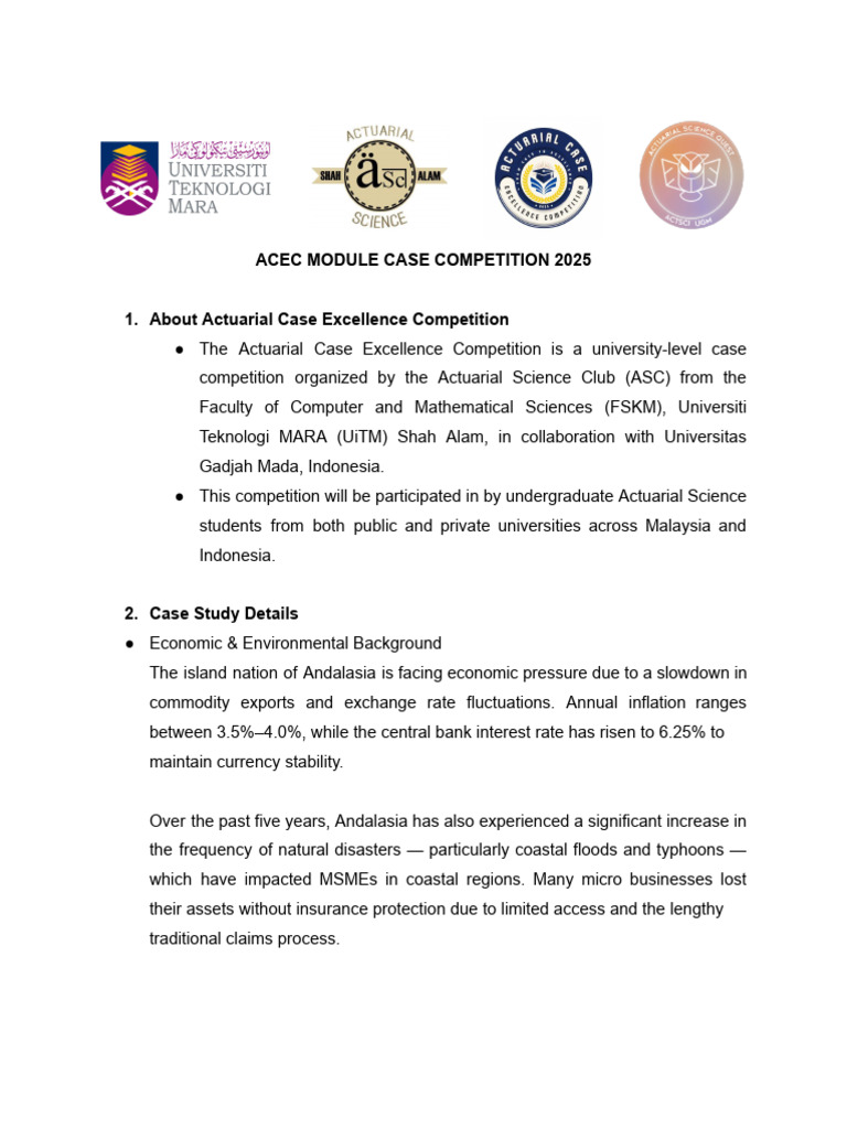 Actuarial Case Competition 2025 Overview | PDF | Reinsurance | Insurance