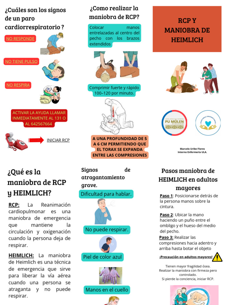 RCP y Heimlich (1) | PDF | Reanimación cardiopulmonar | Emergencias Médicas