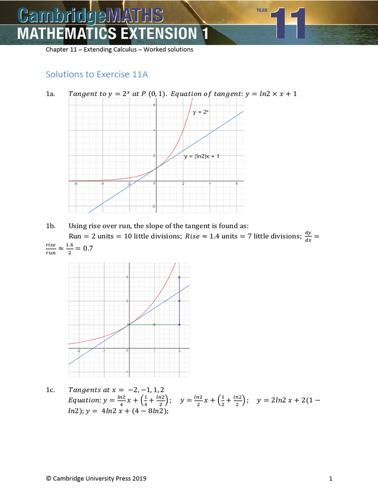 Calculus Chapter 11 Solutions Guide | PDF | Slope | Tangent