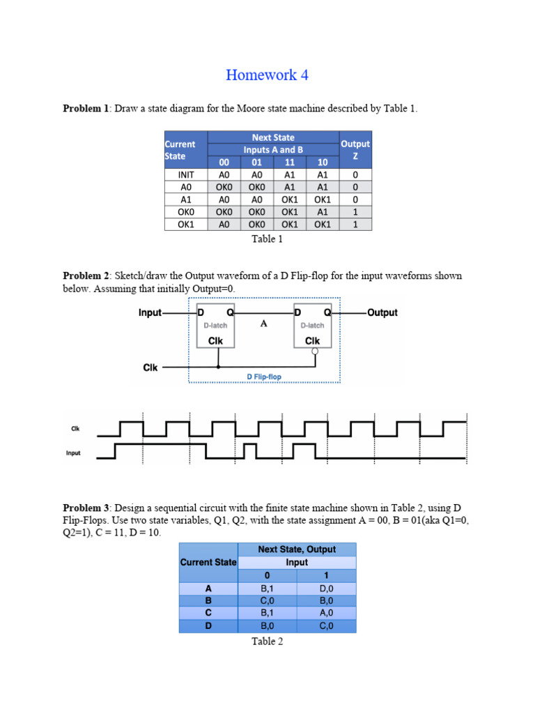 Sequential Circuit Design and Analysis Tasks | PDF