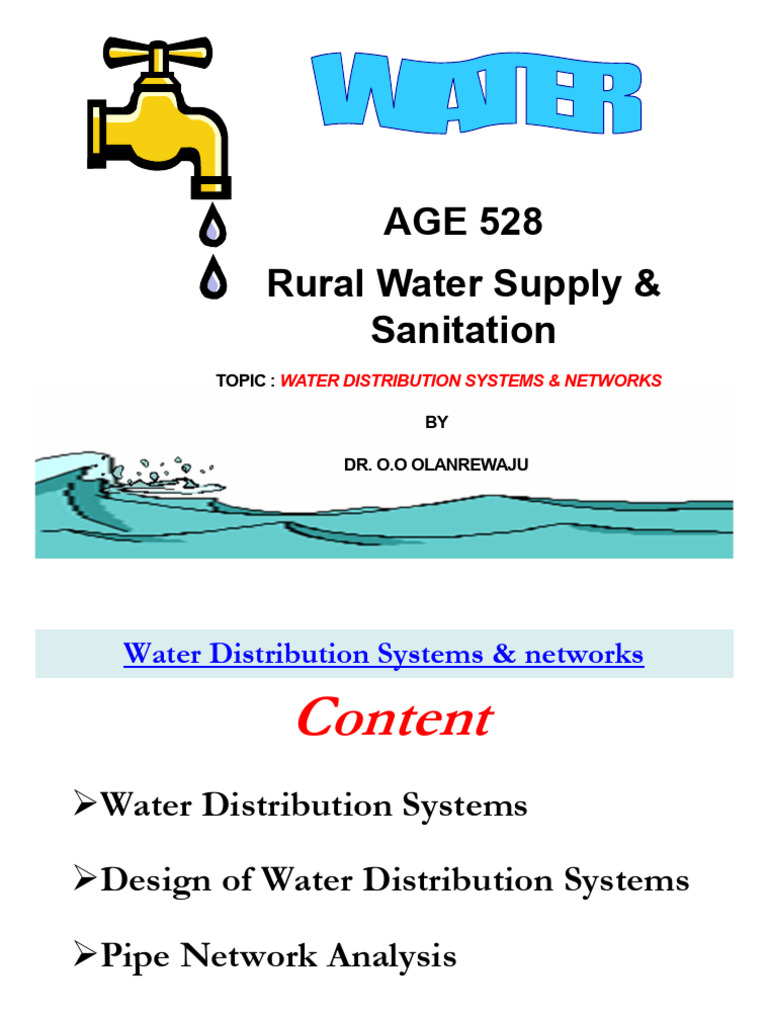 Water Distribution | PDF | Civil Engineering | Mechanical Engineering