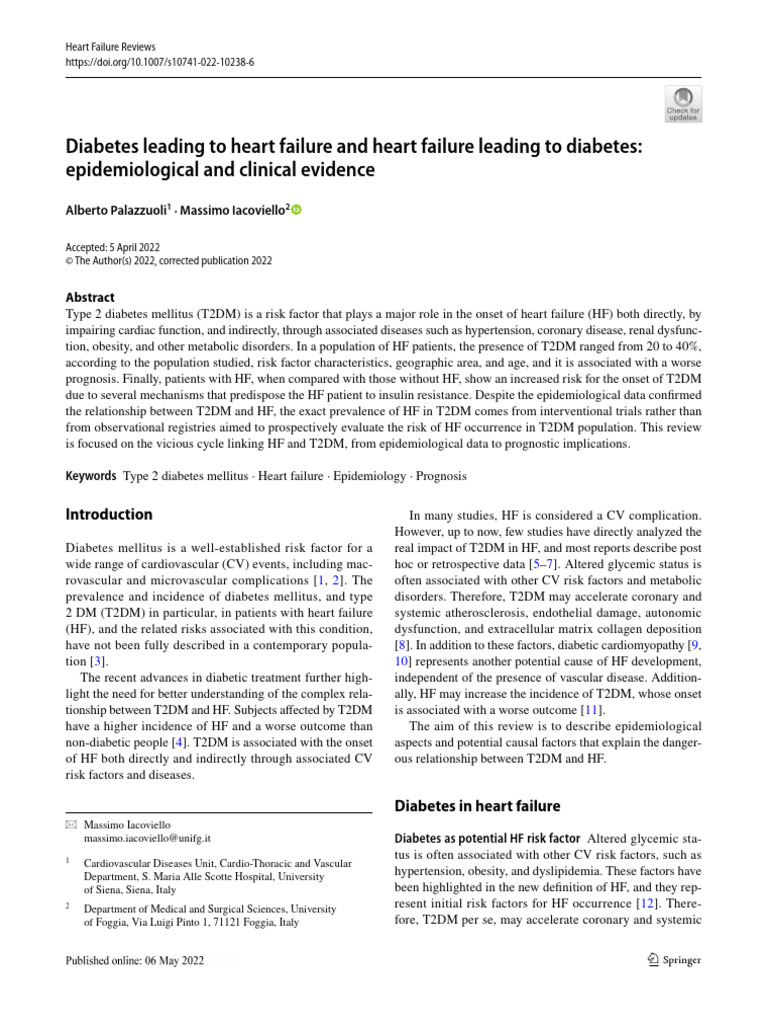 Diabetes and Heart Failure Link Explained | PDF | Heart Failure | Diabetes