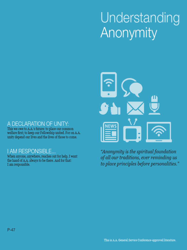 Understanding Anonymity in A.A. | PDF | Alcoholics Anonymous | Alcohol ...