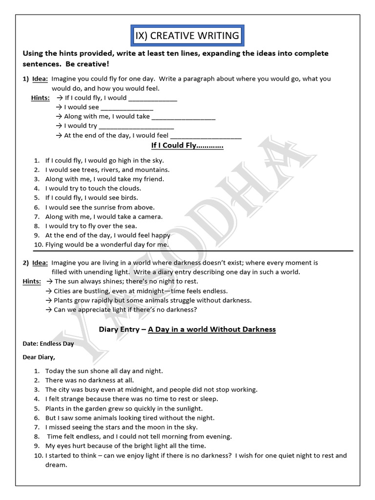 Creative Writing Prompts for Imagination | PDF | Earth | Water