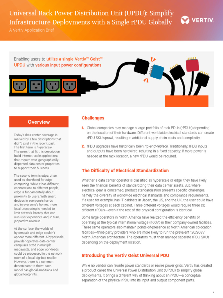 Universal Rack Power Distribution Unit UPDU Application Brief en NA ...