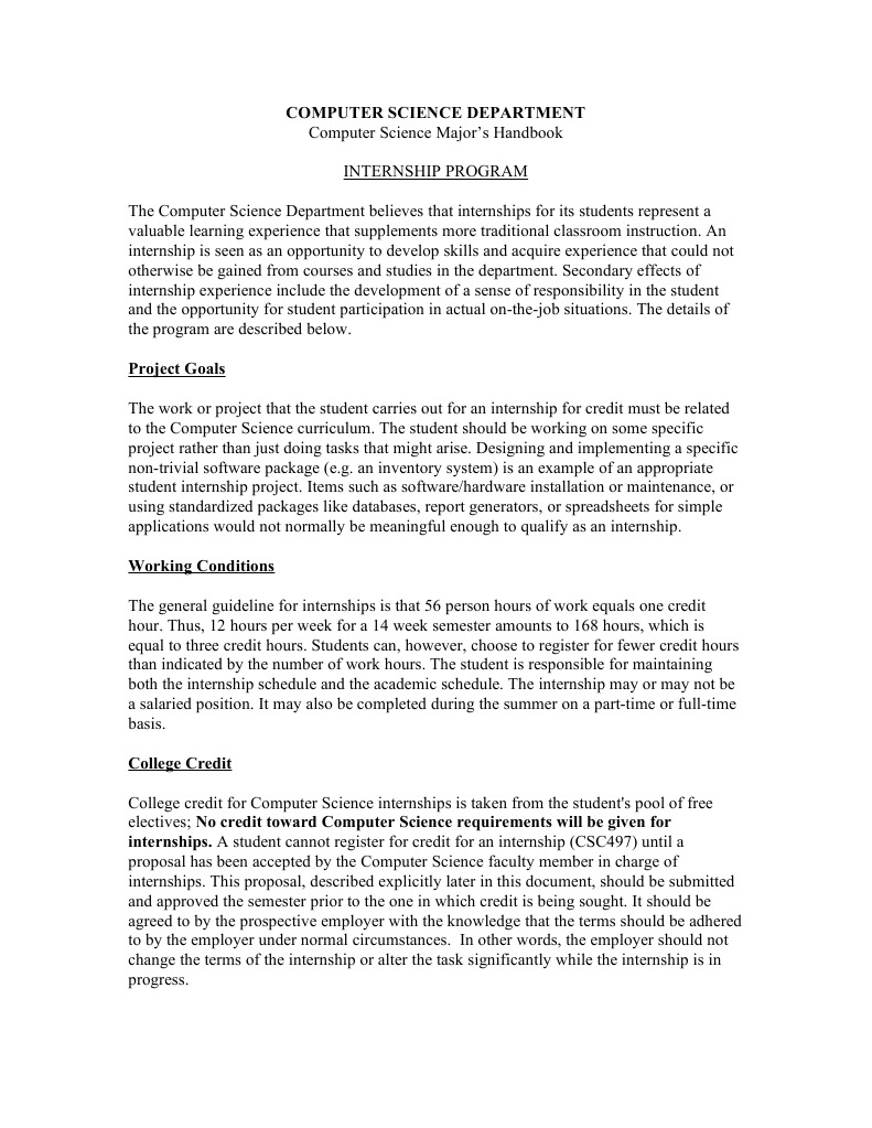 Internship Guidelines for CS Students | PDF | Internship | Job Hunting